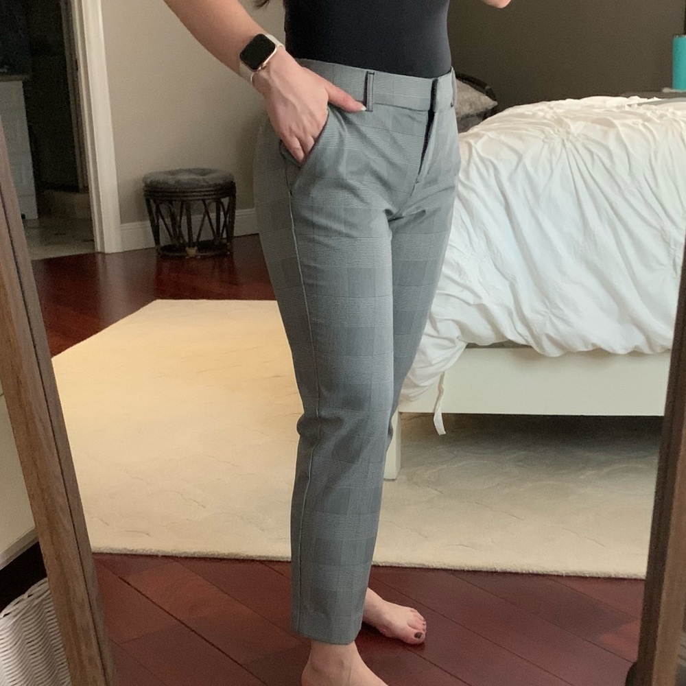 Plaid Print Columnist Ankle Pant/Slacks/Trousers